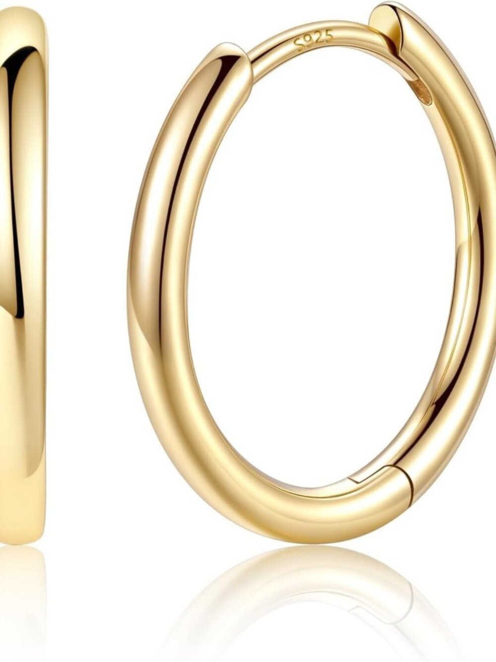 14K Gold Plated Small Huggie Hoop Earrings for Women, Elegant Gold Hoops